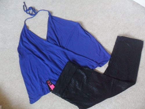 Senza blue halterneck - blue, top