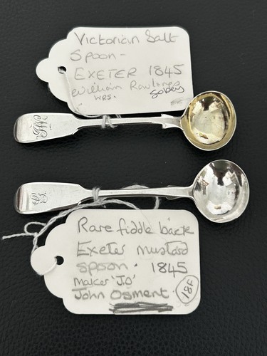 Exeter silver mustard spoons - exeter,