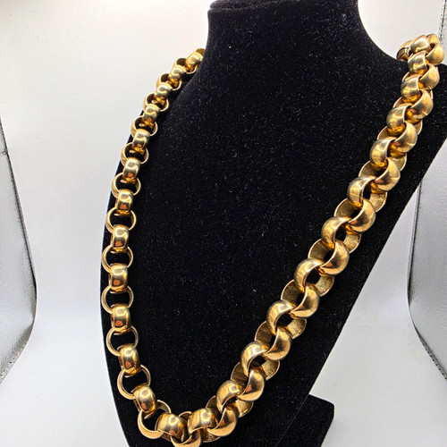 Solid 9ct gold belcher chain - 9ct,