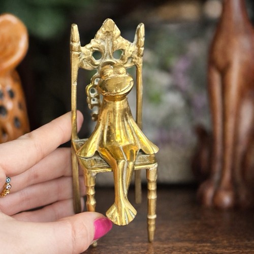Vintage solid brass frog - vintage,