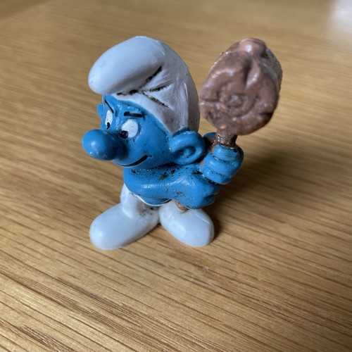 Vintage smurf figure wooden - smurf,