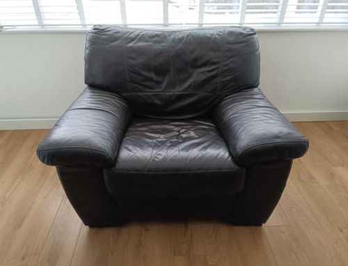 Real leather dark brown - leather,