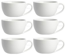 6 Cappuccino Cups Large White