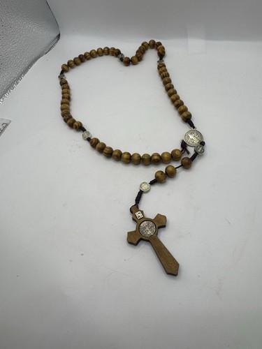 Benedict wooden rosary - wooden,