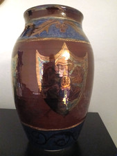 studio  pottery lustre vase by
