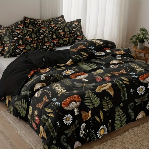 Black mushroom daisy fern - mushroom,
