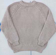 Womens Cornish Woollen Co Chunky Knit Jumper 100% Lambs Wool Pink Size Large VGC