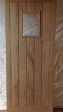 External Double Glazed Front Door Solid Oak Door Single Pane & Door Frame