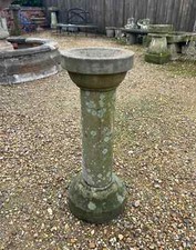 Victorian Bird Bath Ornate - Hand Carved Solid Stone - Garden Antiques