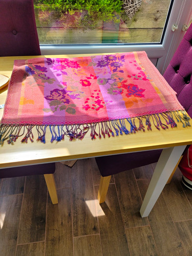Jacquard scarf wrap pink - wrap,
