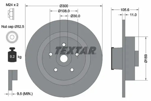 Brake disc solid 92252903 - 2x,