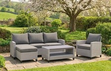 Stockholm Rattan Grey 4 Seater