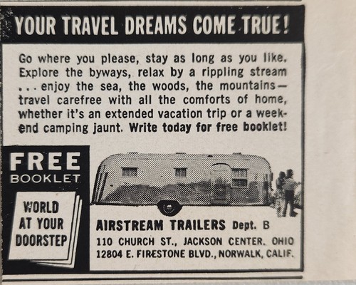 1956 print airstream travel - ad,