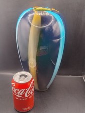 Beautiful Large Art Glass Vertically Striped Vase Murano style Rf29#3