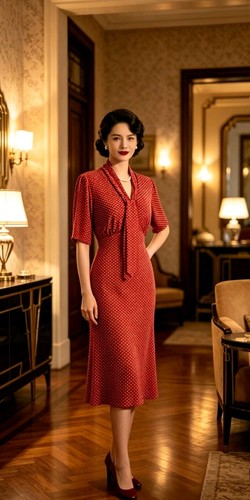 Vintage 1930s 1940s style - 1940s, red