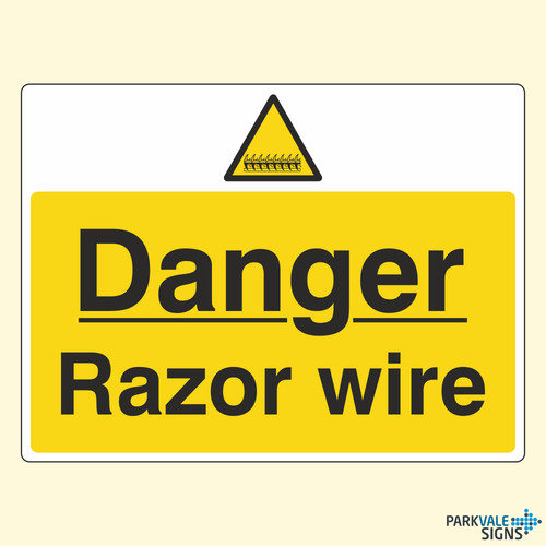 Danger razor wire - danger, sign