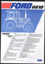 1982 FORD "6610" Series 10 Tractor Specification Brochure Leaflet