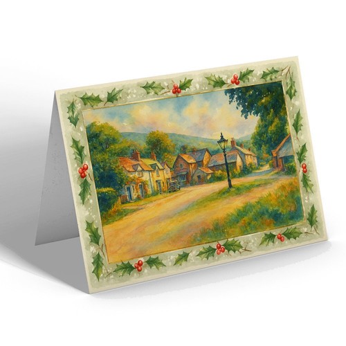 Christmas card village - card,