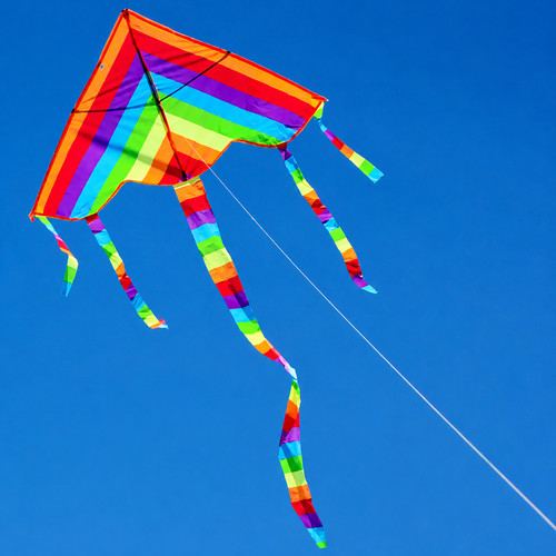 Easy fly colorful rainbow kite - colorful,