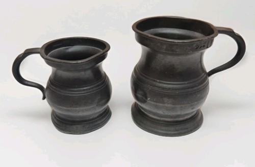 Vintage pewter measure mugs - vintage,