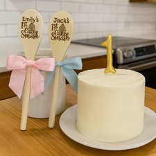 Personalised Engraved Wooden Cake Smash Spoon Babies 1st Birthday baby spoon