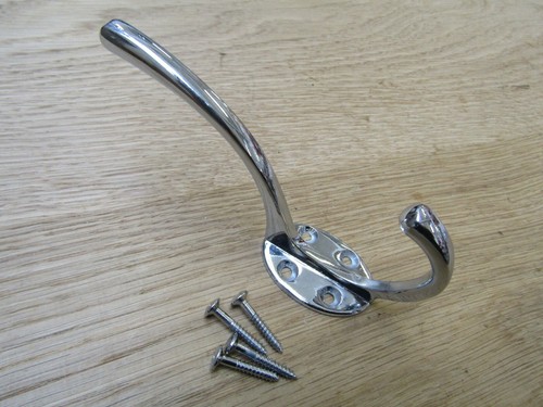 Chrome hat and coat hooks - and,