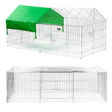 LARGE ENCLOSED PET PLAYPEN RUN PUPPY DOG CAT RABBIT FOLDABLE METAL CHICKEN FENCE