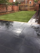 Black Limestone crazy paving 5m2 free uk delivery 22mm calibrated