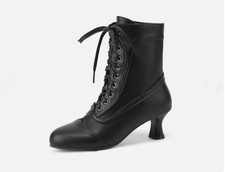Women Victorian Boots Lace Up