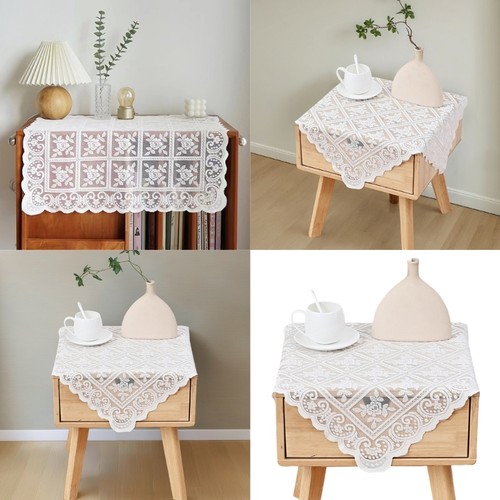Delicate lace bedsides - lace, table