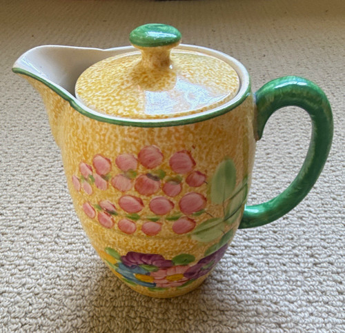 Lidded ceramic jug with - jug, handle