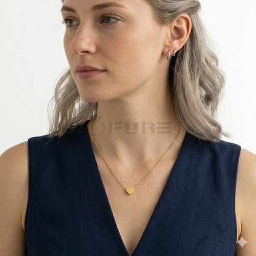 14ct gold heart necklace - gold,