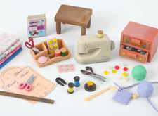 Sylvanian Sewing & Knitting spares Scissors buttons wool machine Calico Critters