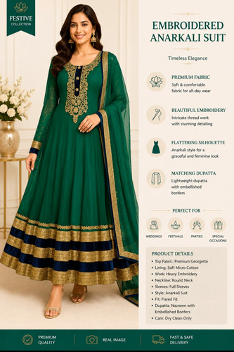 Women embroidered anarkali - women’s,