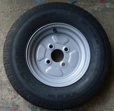 TRAILER WHEEL & TYRE 145 R10 4