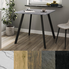 4 Person Square Dining Table w/ Wooden Top Metal Legs Kitchen Dinner 75x80x80cm