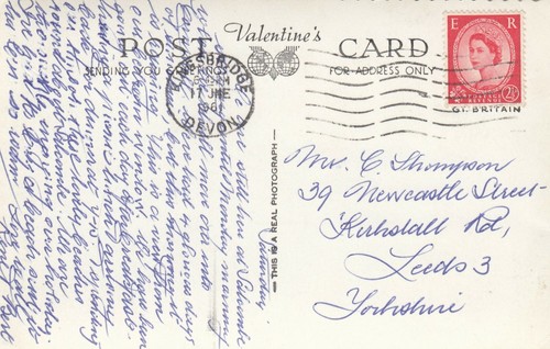 Postcard genealogy thompson - postcard, mr