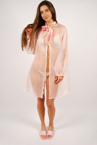 80s sheer robe large pink - robe,