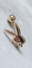 Vintage 9ct Gold Playboy Bunny Belly Bar Body Jewellery Hallmarked