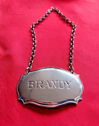 Silver plated decanter label - silver,