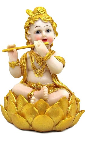 Krishna statue hindu - hindu, resin