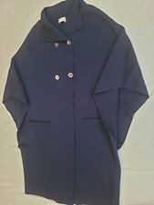TSE Size S Oversized Blue Wool Cape Poncho Cardigan