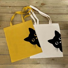 Peeking Cat Tote Bag - Cotton