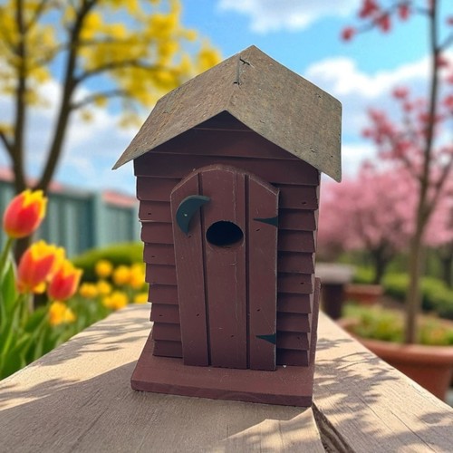 Amish handmade rustic outhouse - handmade,
