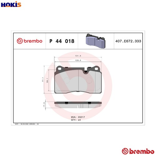 Brake pad set - brake, p