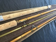 Rare vintage Dawsons Of Bromley 11ft Dal- Monti Duo split cane & fibreglass rod