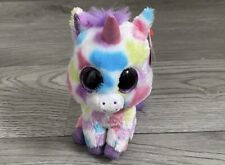 Ty Beanie Boos Boo Wishful Unicorn Plush Soft Toy Tags Spotty Rainbow