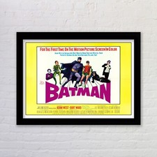 Framed Batman 1966 Adam West Movie Poster  Print Vintage B Movie Superhero