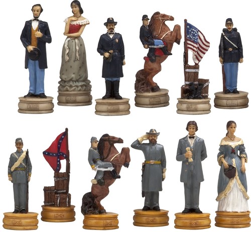 American civil war chessmen - american,