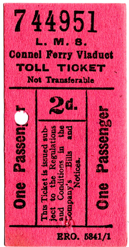 Bridge toll ticket - -, l.m.s